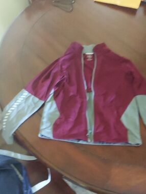 Athletic Works Maroon and Light Gray Zip Jacket